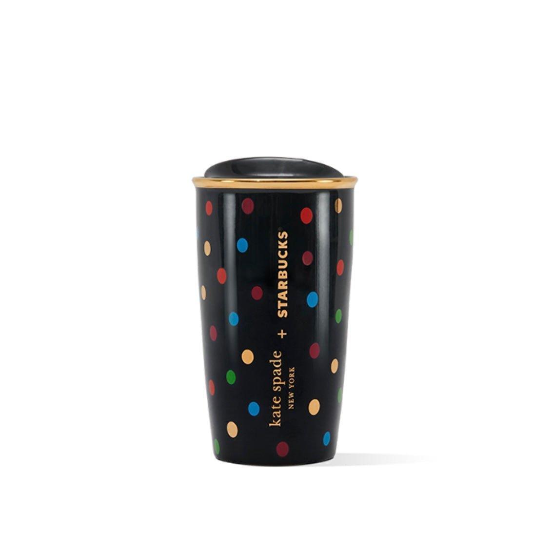 Starbucks 375ml/13oz Kate Spade Polka Dots Doubled-Wall Ceramic Mug - Ann Ann Starbucks