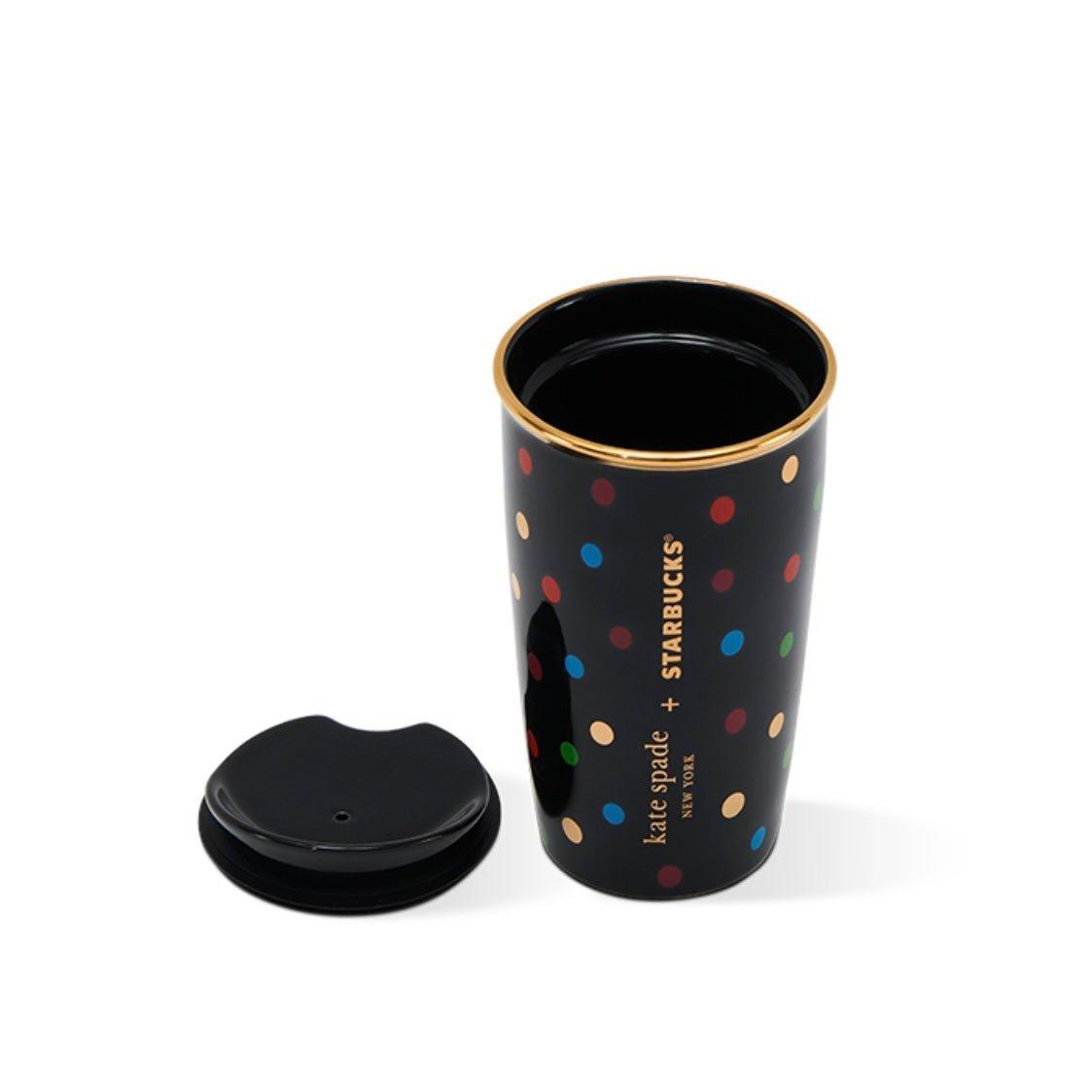 Starbucks 375ml/13oz Kate Spade Polka Dots Doubled-Wall Ceramic Mug - Ann Ann Starbucks