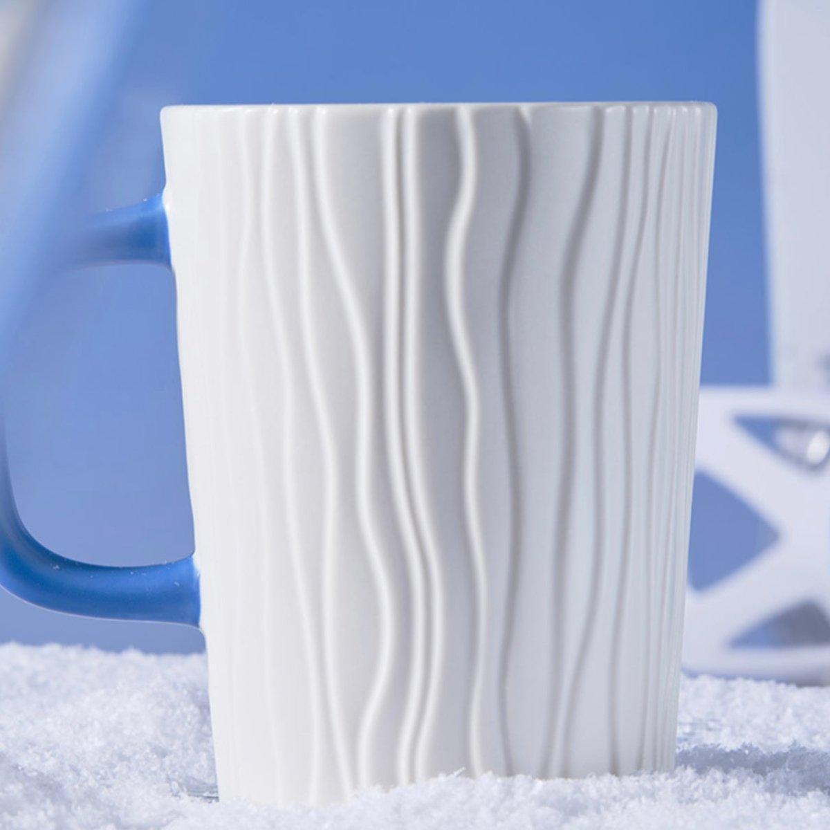 Starbucks 380ml/13oz Blue White Glacier Ceramic Mug with Stirrer - Ann Ann Starbucks