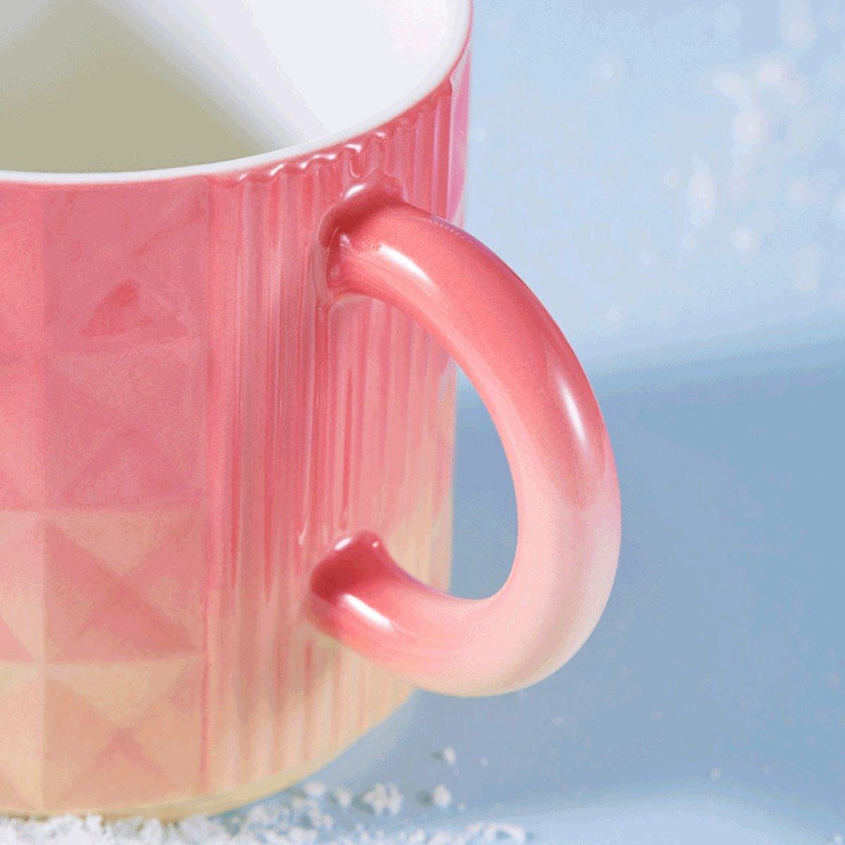 Starbucks 380ml/13oz Yellow Pink Gradient Ceramic Mug - Ann Ann Starbucks