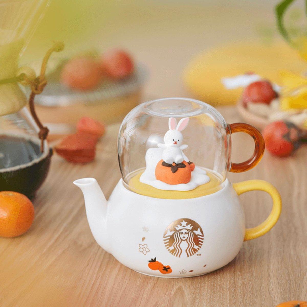 Starbucks 400ml/14 Year of Rabbit Teapot and Glass Cup - Ann Ann Starbucks