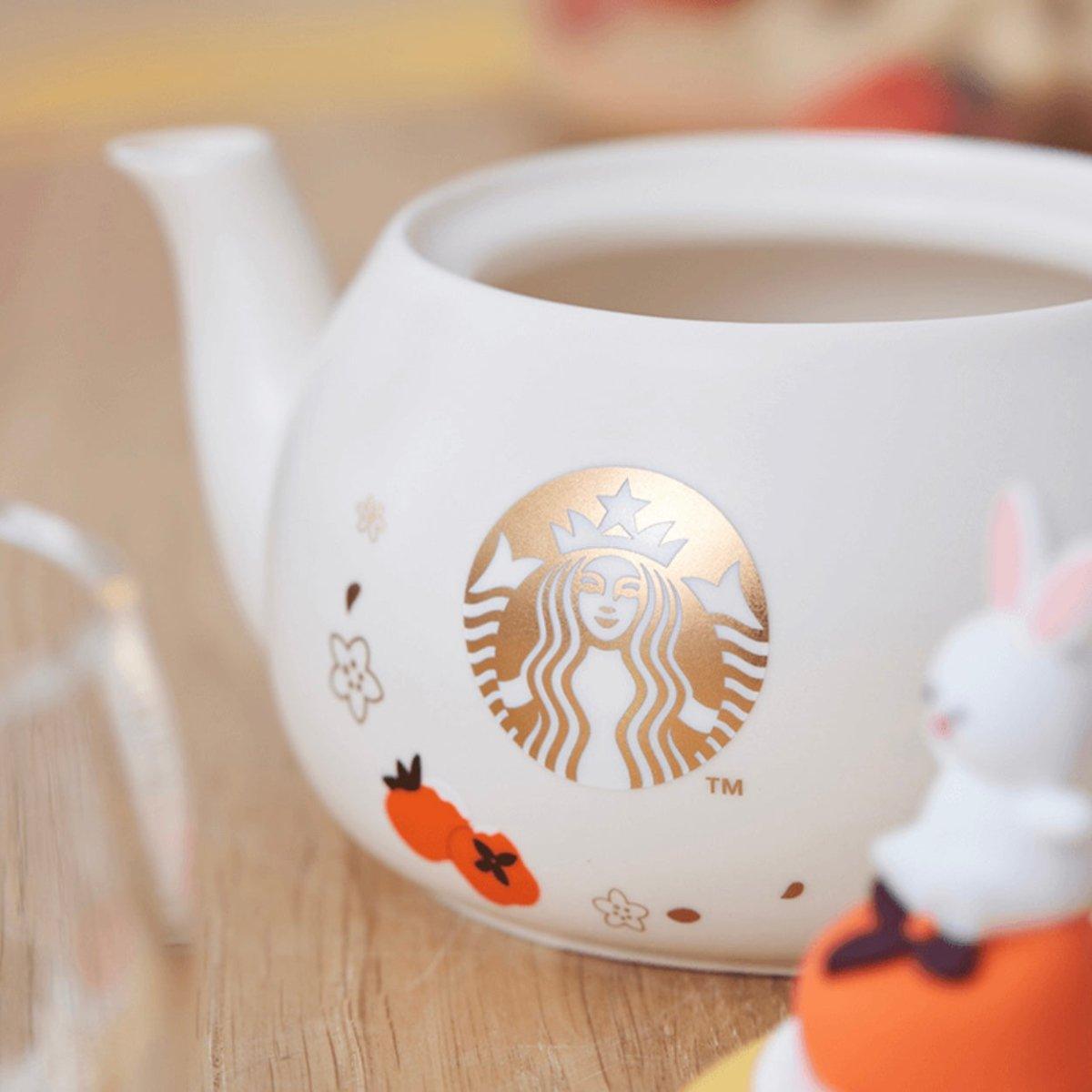 Starbucks 400ml/14 Year of Rabbit Teapot and Glass Cup - Ann Ann Starbucks