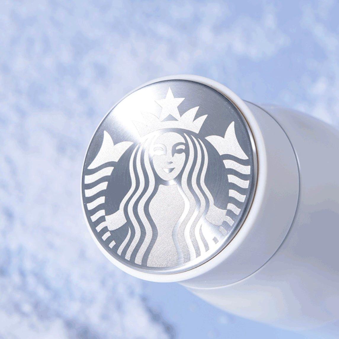 Starbucks 400ml/14oz Blue White Stainless Steel Thermos - Ann Ann Starbucks