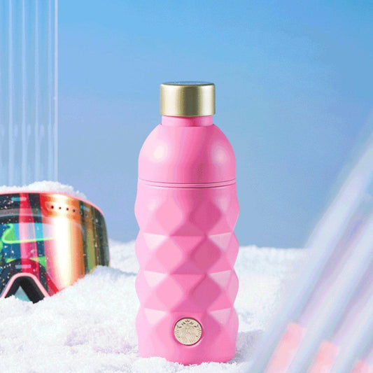 Starbucks 400ml/14oz Pink Rhombus Stainless Steel Bottle - Ann Ann Starbucks