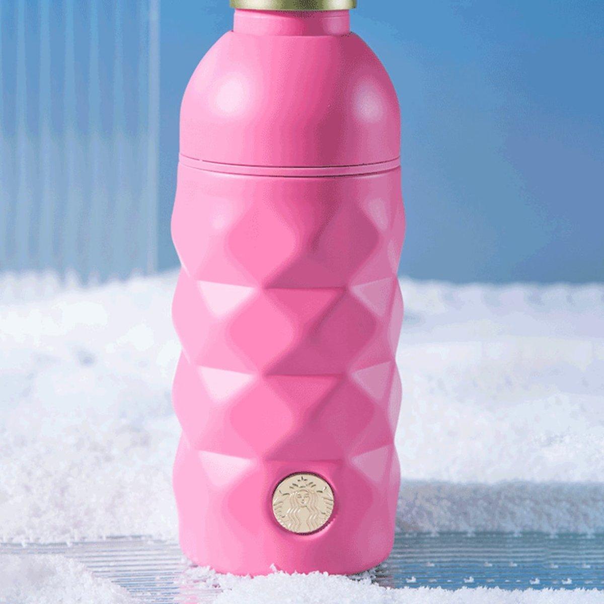 Starbucks 400ml/14oz Pink Rhombus Stainless Steel Bottle - Ann Ann Starbucks