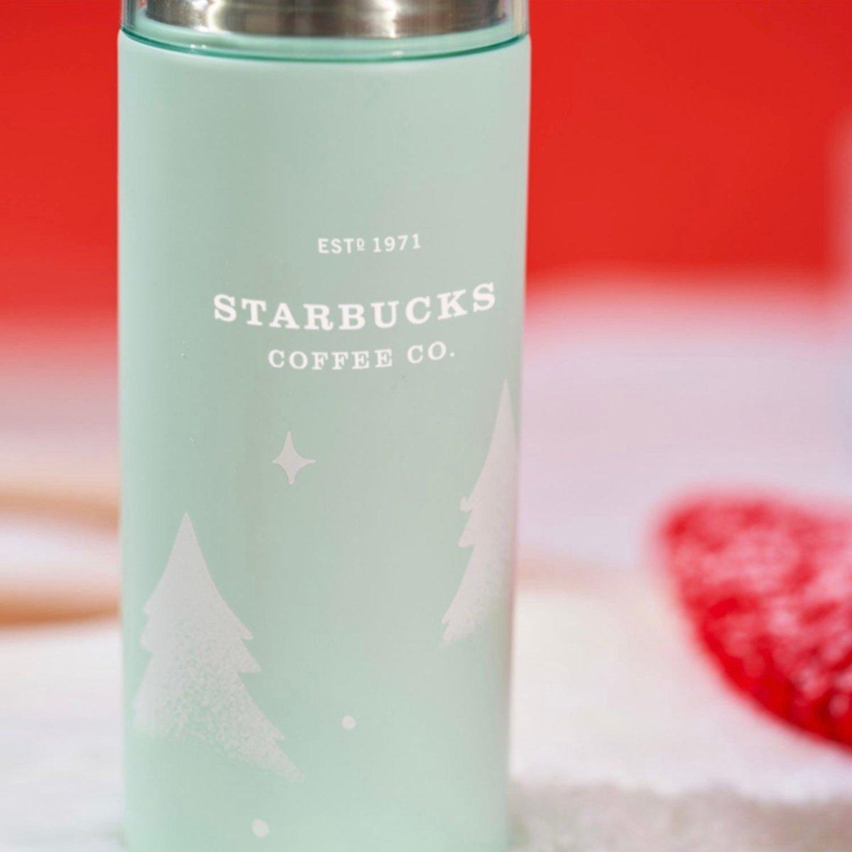 Starbucks 400ml/14oz Winter Stainless Steel Bottle with Fluffy Bag - Ann Ann Starbucks