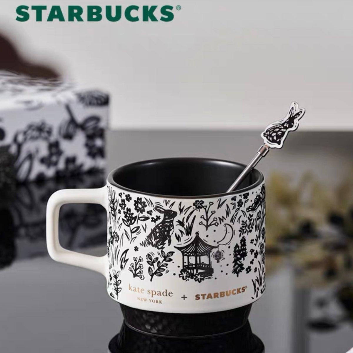 Starbucks 414ml/14oz Kate Spade Ceramic Mug with Stirrer - Ann Ann Starbucks