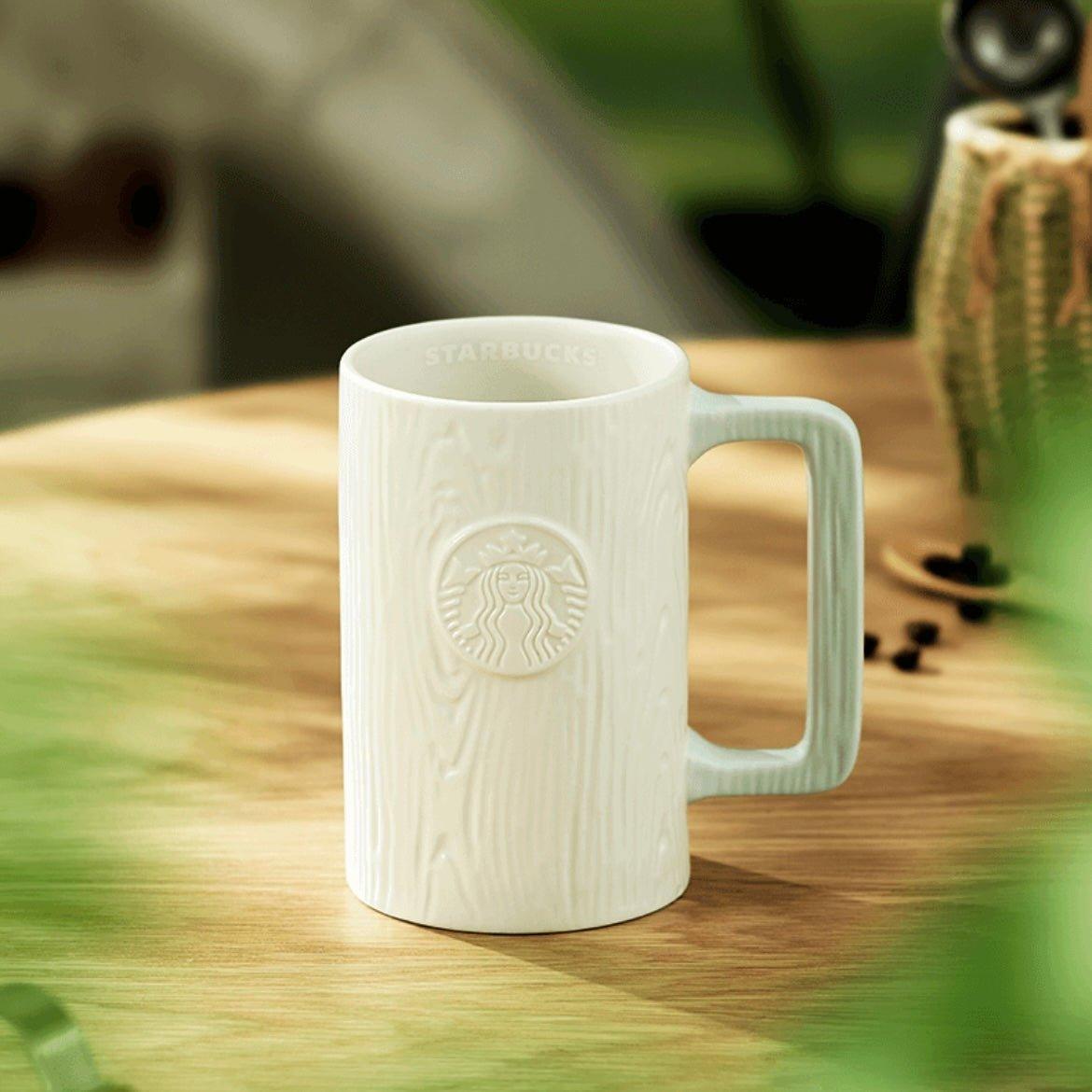 Starbucks 414ml/14oz Mint Green Wood Grain Ceramic Mug - Ann Ann Starbucks