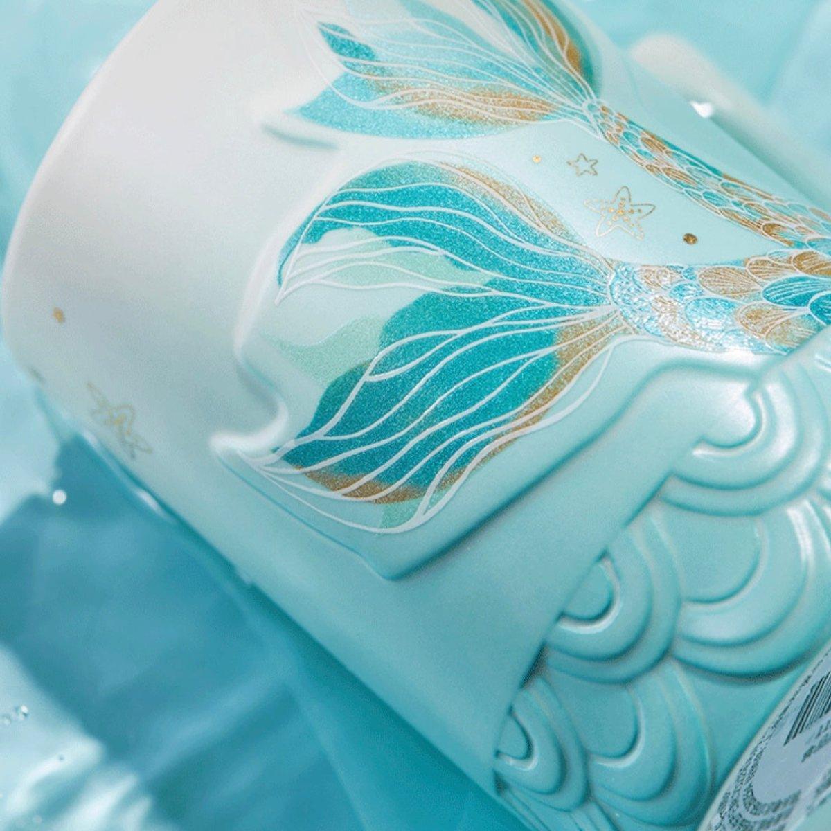 Starbucks 415ml/14oz Anniversary Ocean Blue Gradient Mermaid Tail Ceramic Mug - Ann Ann Starbucks