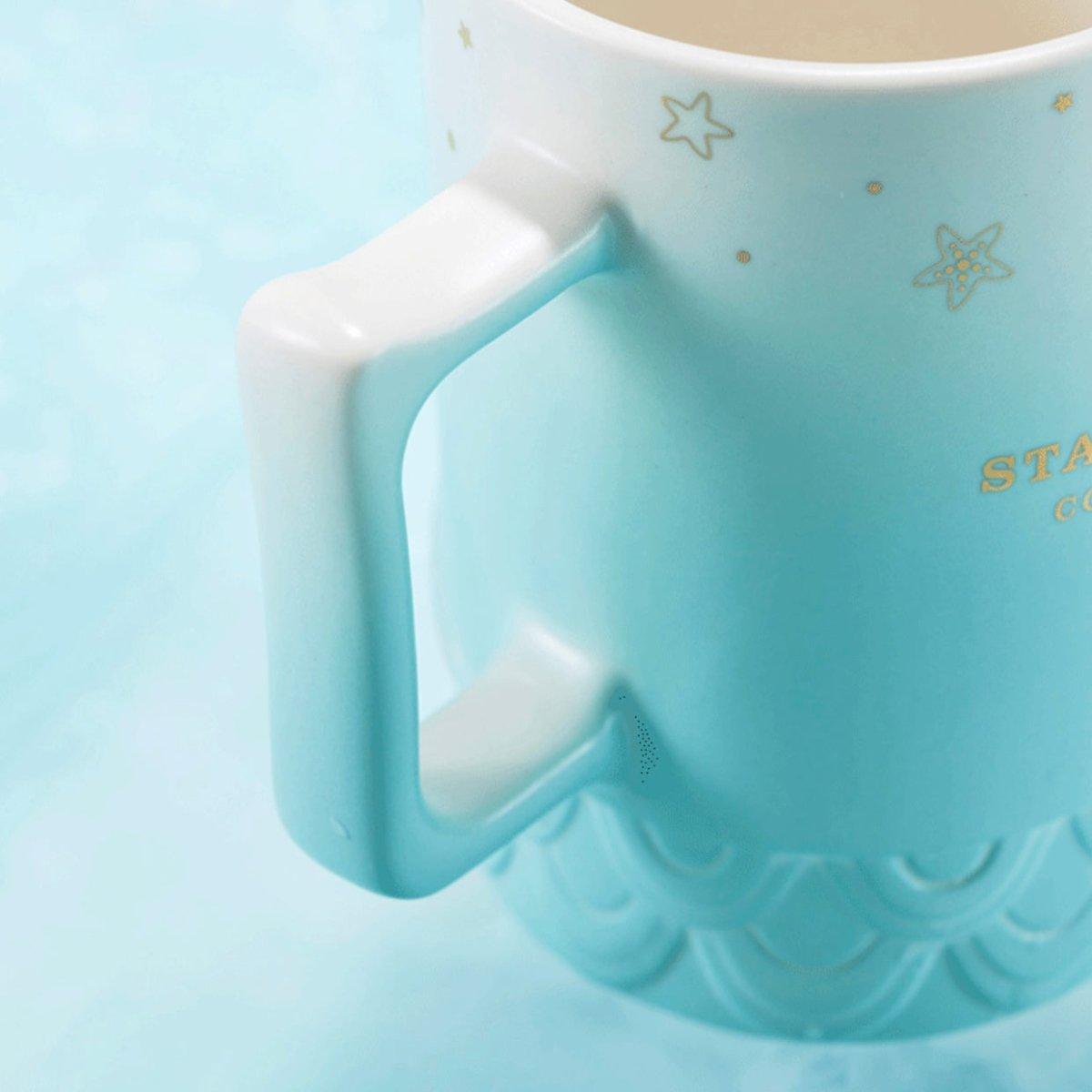 Starbucks 415ml/14oz Anniversary Ocean Blue Gradient Mermaid Tail Ceramic Mug - Ann Ann Starbucks