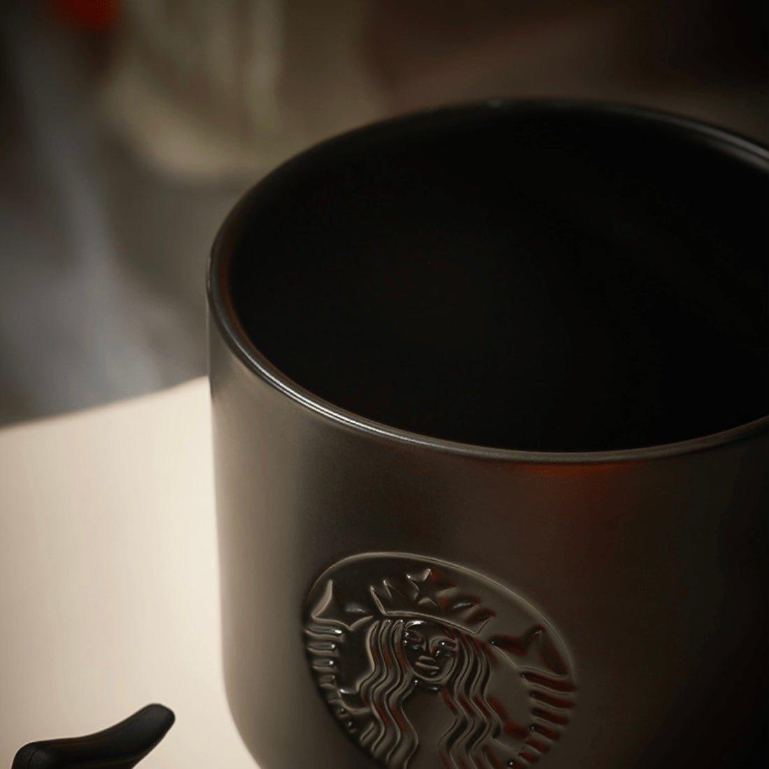 Starbucks 420ml/14oz Black Ceramic Mug With Soft Black Cat Lid - Ann Ann Starbucks