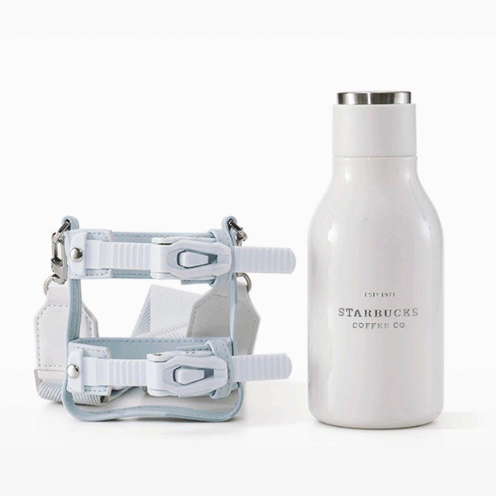 Starbucks 430ml/15oz Blue White Thermos with Cup Sleeves - Ann Ann Starbucks