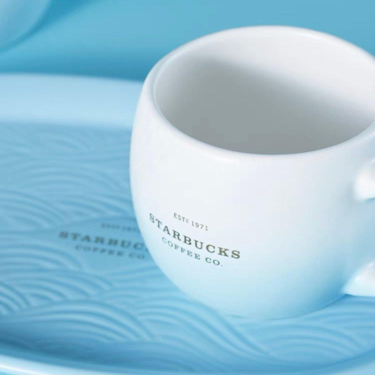 Starbucks 455ml/15oz Anniversary Ocean Classic Crown Tea Pot & Cup with Saucer - Ann Ann Starbucks