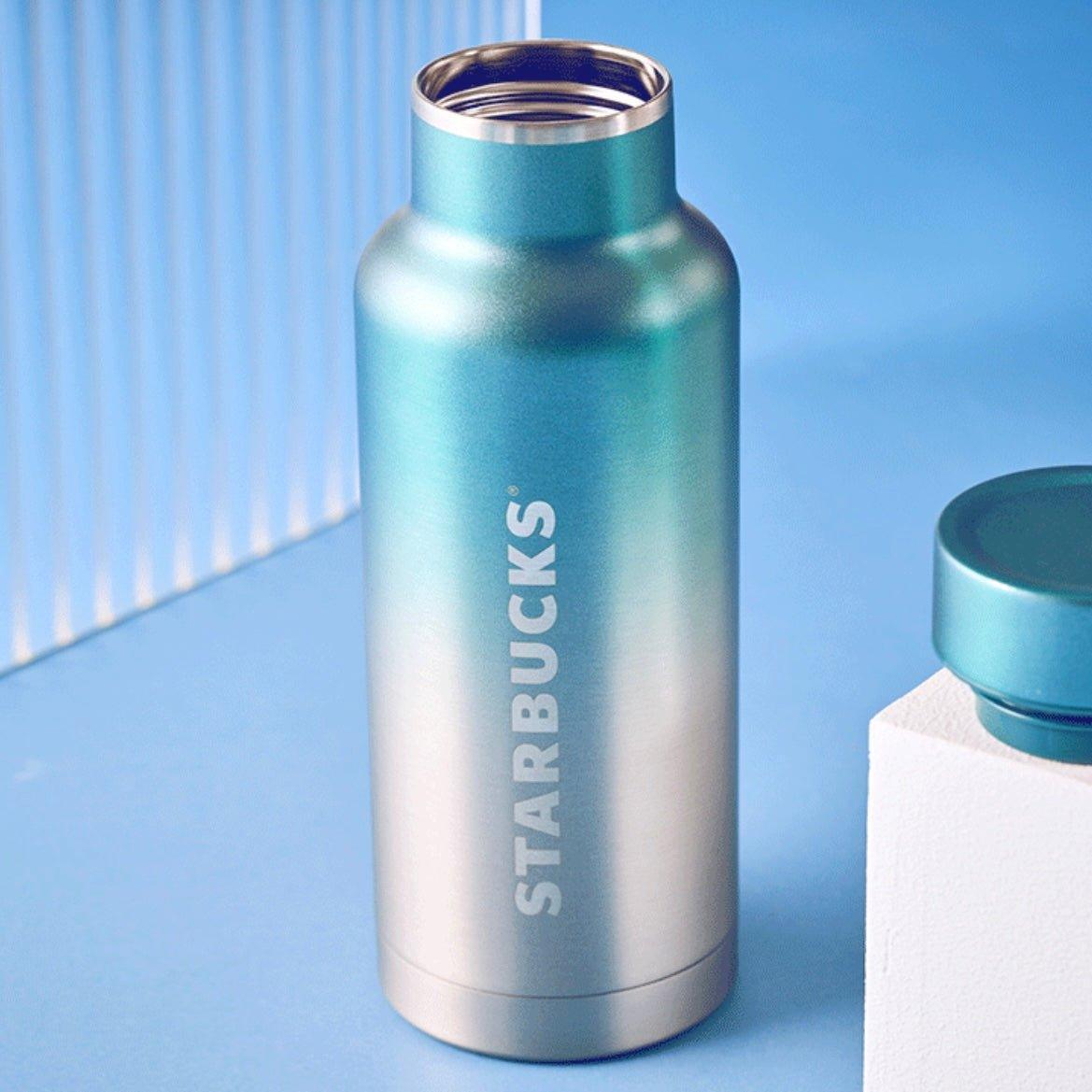 Starbucks 473ml/16oz Gradient Silver-Blue Thermos Bottle - Ann Ann Starbucks