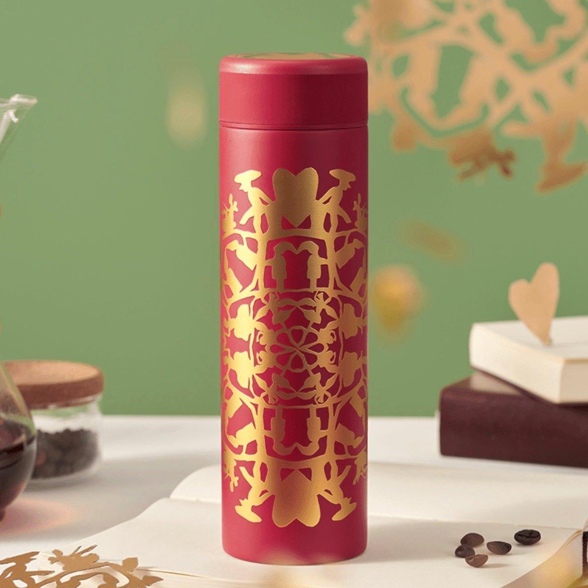 Starbucks 500ml/1oz Paper-cutting Travelling Cup (with Temperature digital display) - Ann Ann Starbucks