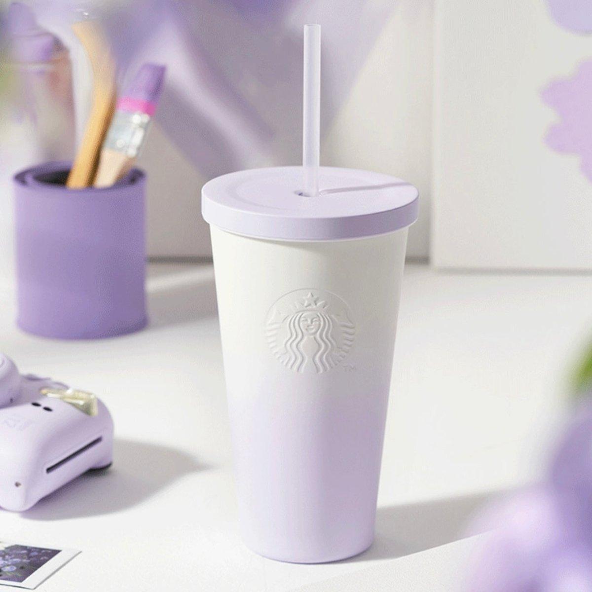 Starbucks 550ml/19oz Metallic Purple Stainless Steel Straw Cup - Ann Ann Starbucks