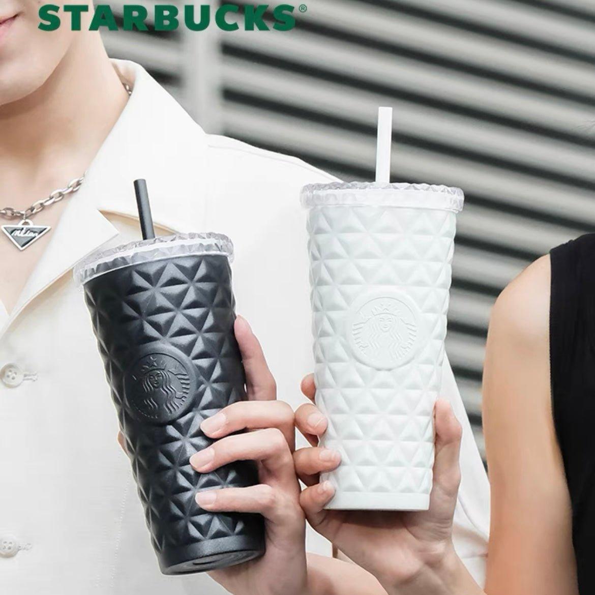 Starbucks 591ml/20oz black and white moonlight Jewelled Straw Cup Gift Set - Ann Ann Starbucks