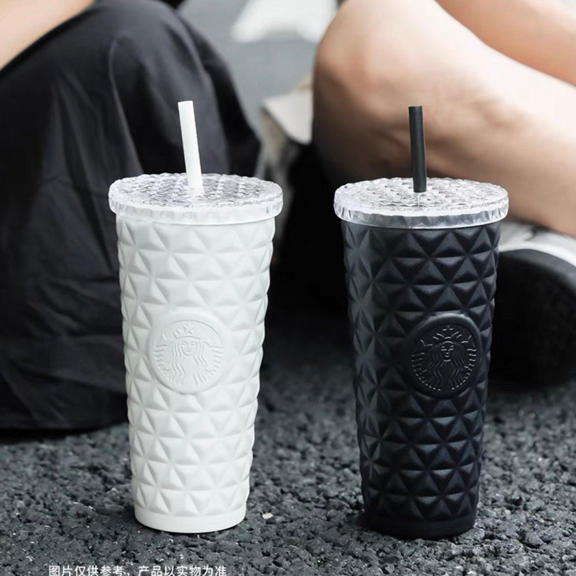 Starbucks 591ml/20oz black and white moonlight Jewelled Straw Cup Gift Set - Ann Ann Starbucks