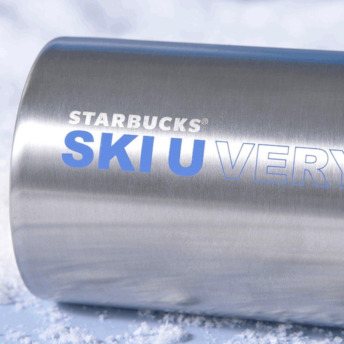 Starbucks 591ml/20oz Blue Silver Stainless Steel Sports Bottle - Ann Ann Starbucks