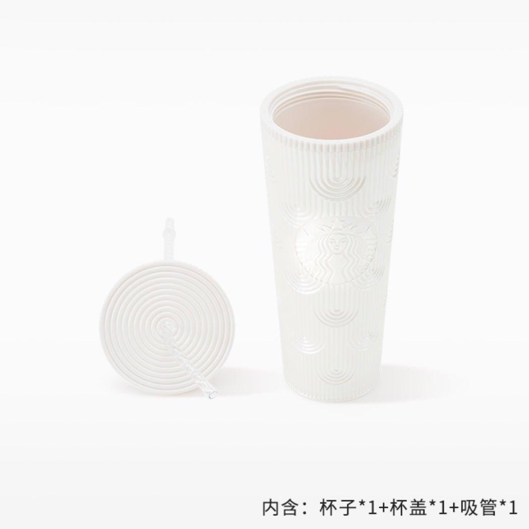 Starbucks 710ml/24oz Shell White Shimmer Cold Cup - Ann Ann Starbucks