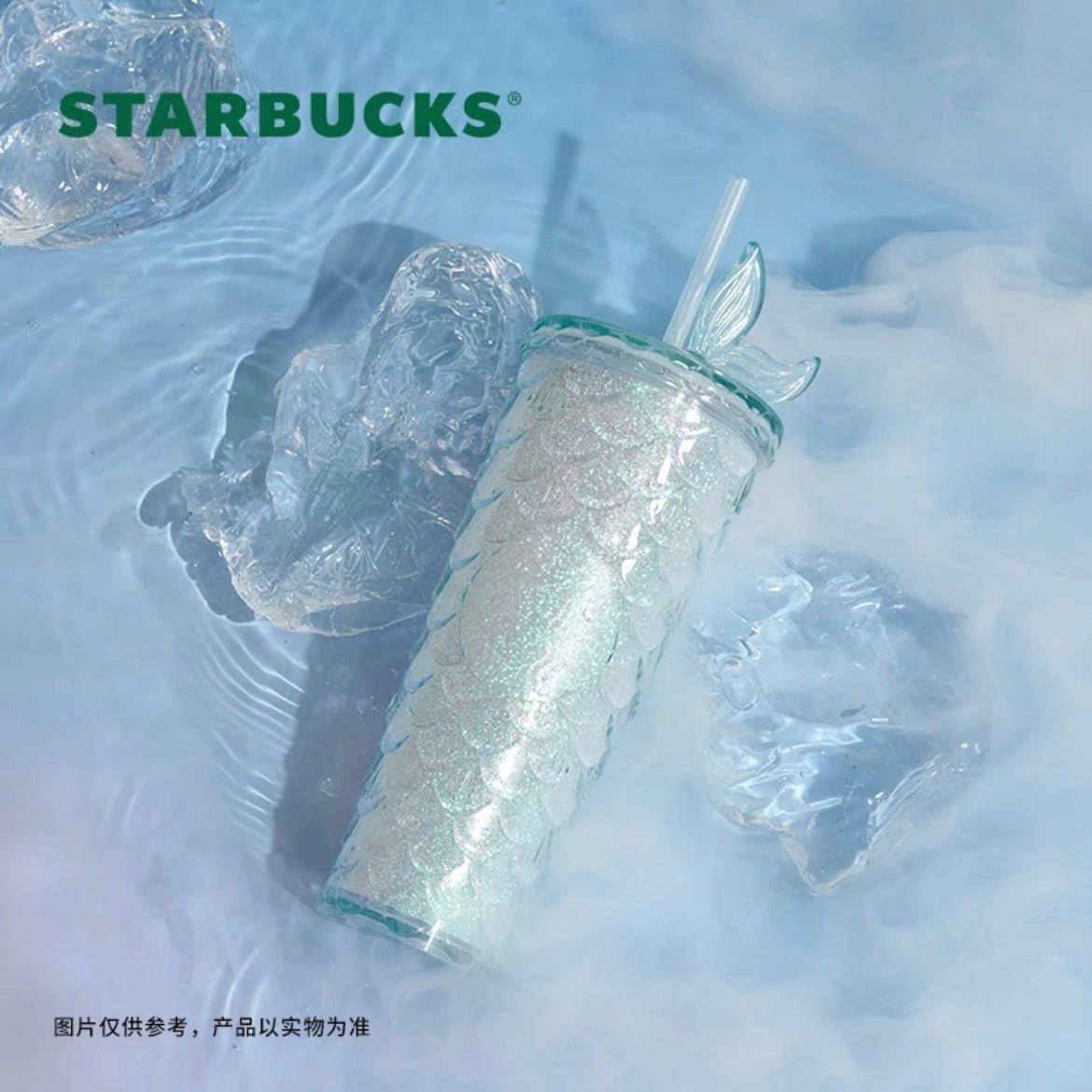 Starbucks 710mo/24oz Blue Glitter Mermaid Tail Straw Cup - Ann Ann Starbucks