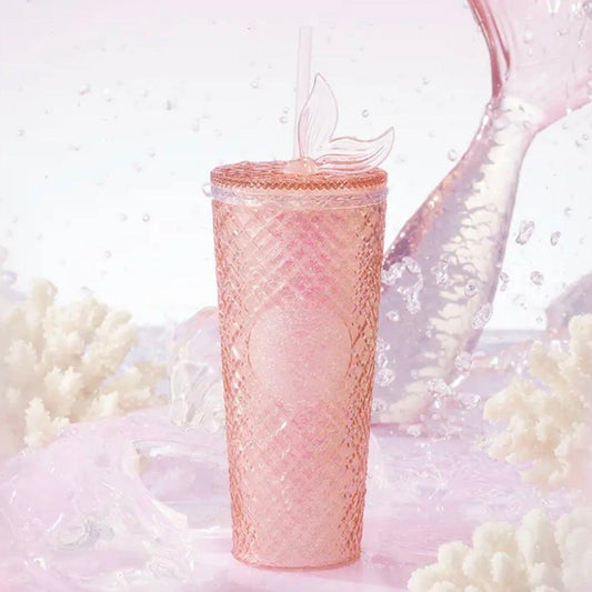 Starbucks 710mo/24oz Pink Glitter Mermaid Tail Jeweled Cup - Ann Ann Starbucks