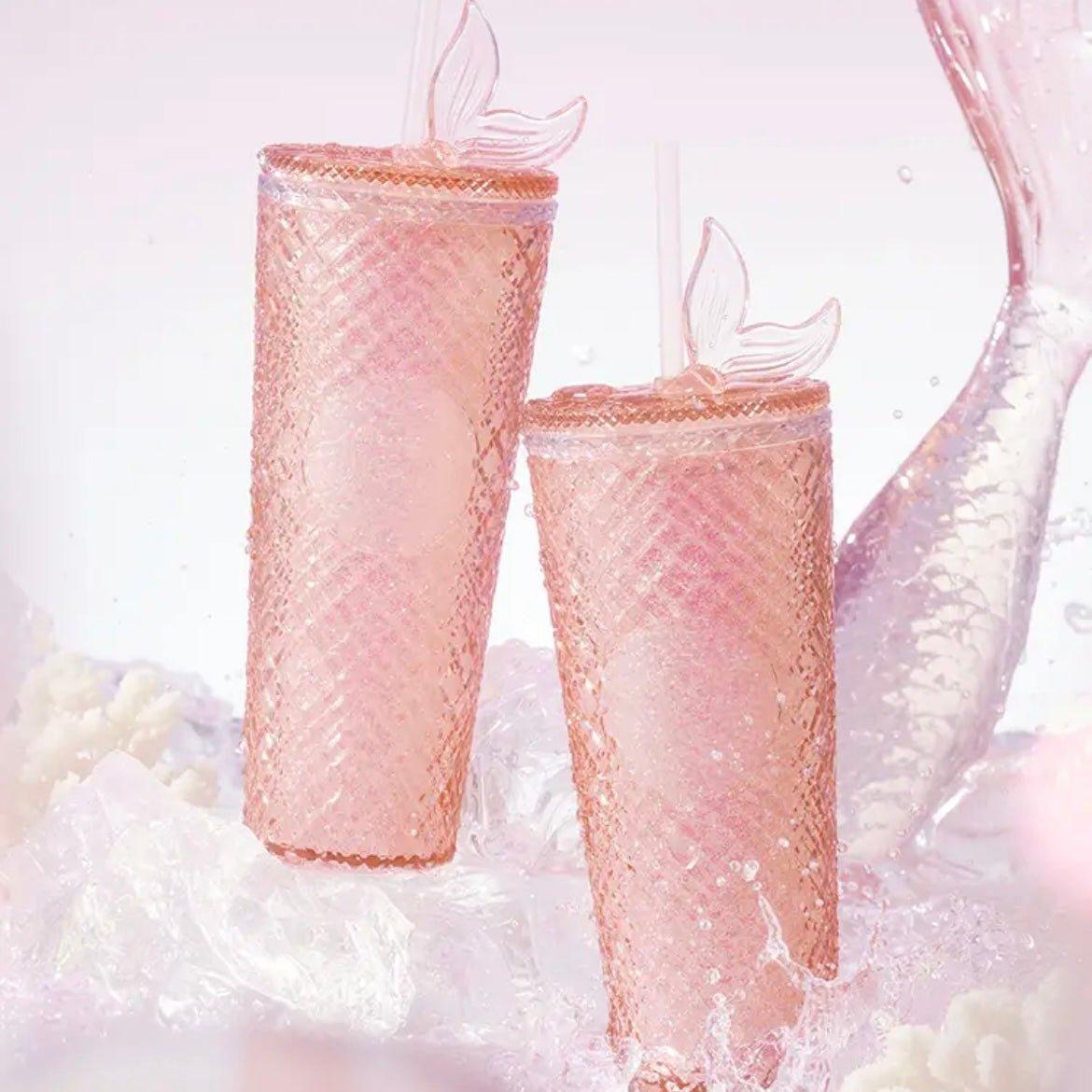 Starbucks 710mo/24oz Pink Glitter Mermaid Tail Jeweled Cup - Ann Ann Starbucks