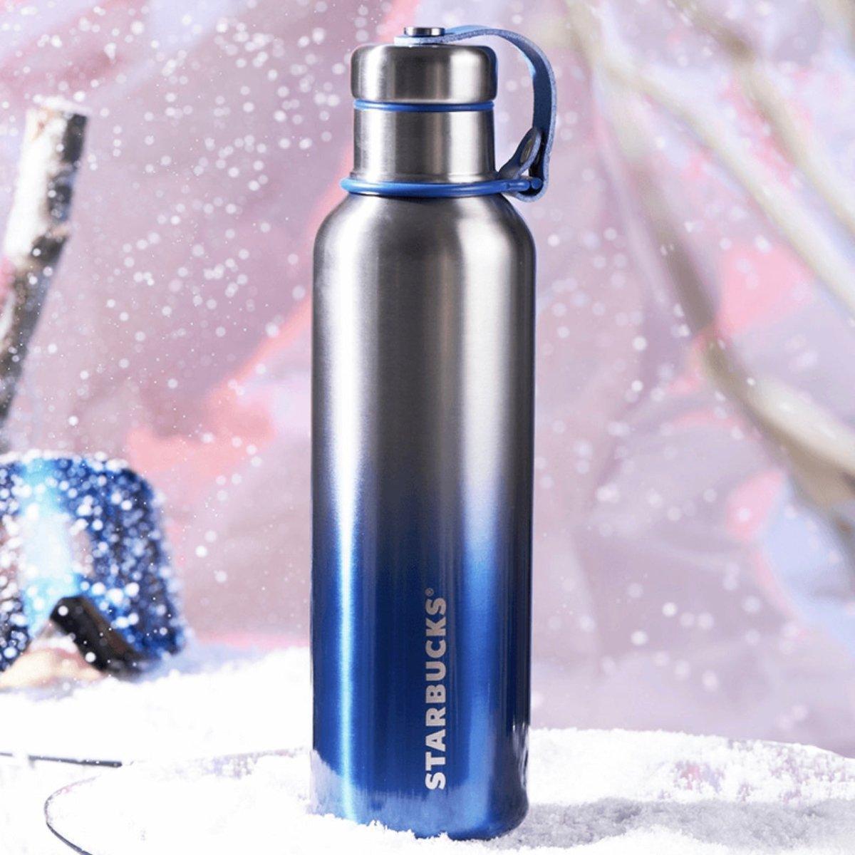 Starbucks 750ml/25oz Black + Blum Blue Gradient Stainless Steel Bottle - Ann Ann Starbucks