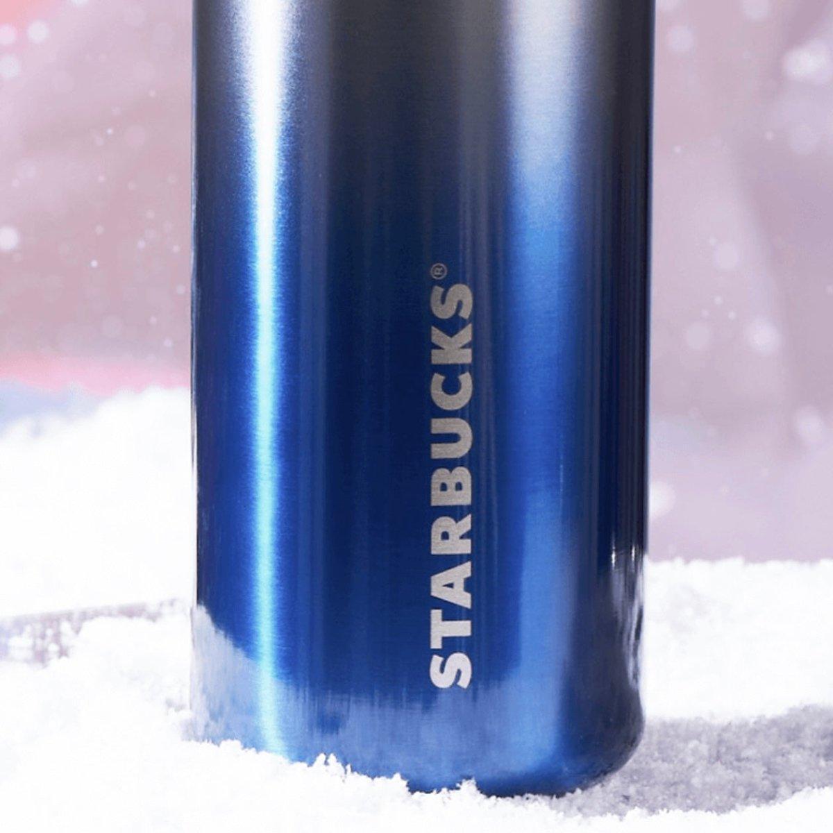 Starbucks 750ml/25oz Black + Blum Blue Gradient Stainless Steel Bottle - Ann Ann Starbucks