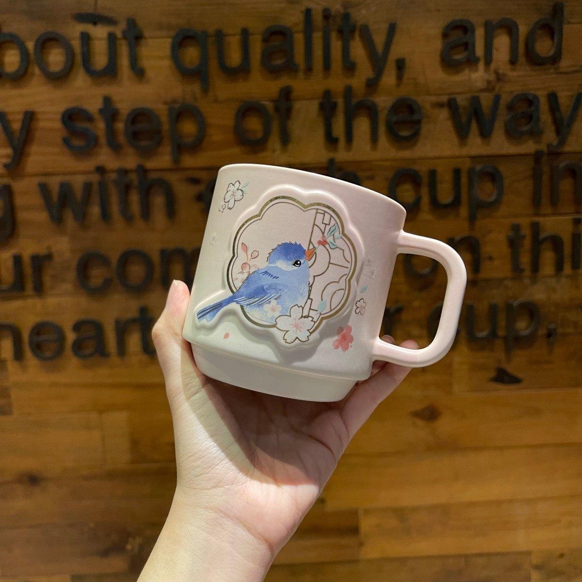 Starbucks Blue Bird Sakura Ceramic Mug 435ml/14,71oz - Ann Ann Starbucks