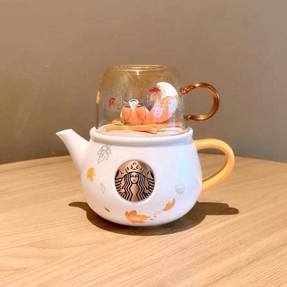 Starbucks China Autumn Fox Tea Set (Teapot and Cup) – Starbucks Autumn Forest Edition - Ann Ann Starbucks