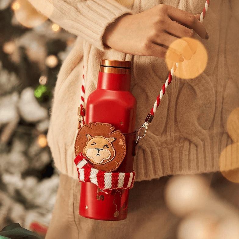 Starbucks China Red Christmas 17oz Stainless Steel Tumbler with Lion Sleeve - 2021 Starbucks Christmas Collection - Ann Ann Starbucks