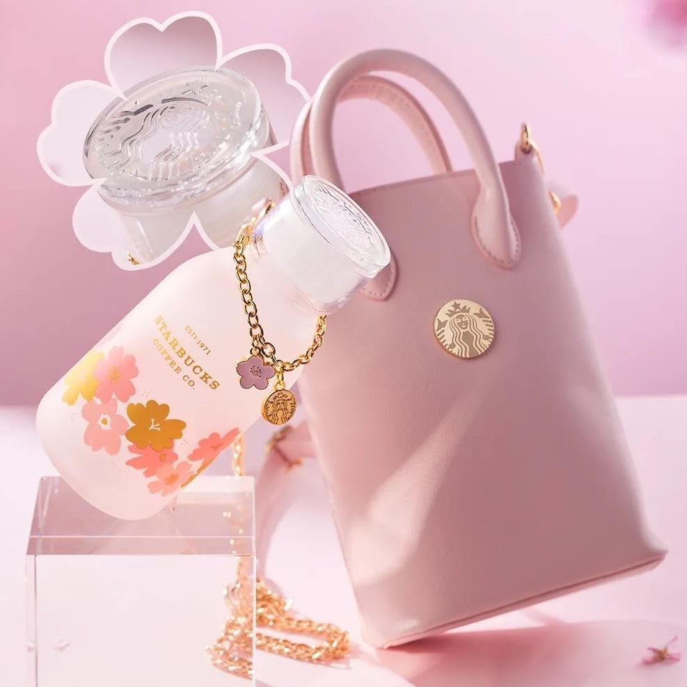 Starbucks China Sakura 2021 Edition Glass Bottle and Bag - Ann Ann Starbucks