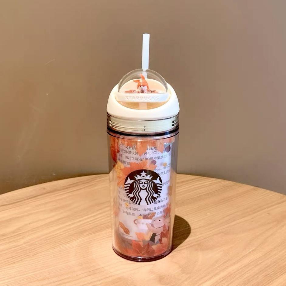 Starbucks China Spinning Top Autumn Leaves and Rabbit Water Bottle (Starbucks Autumn Forest Edition) - Ann Ann Starbucks