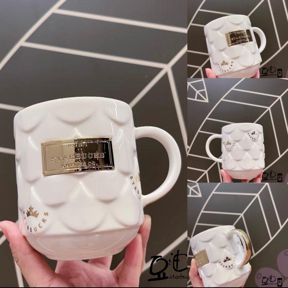 Starbucks China White Gold Ceramic Mug - Ann Ann Starbucks