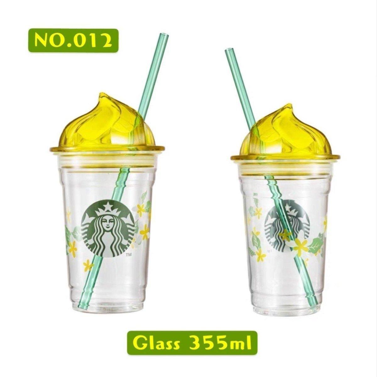 Starbucks China Yellow Whipped Top Glass Cup (Summer Jungle 2021 Edition) - Ann Ann Starbucks