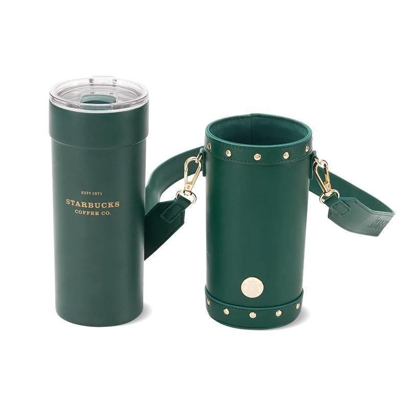 Starbucks Classic Green Stainless Tumbler with Pouch - Ann Ann Starbucks