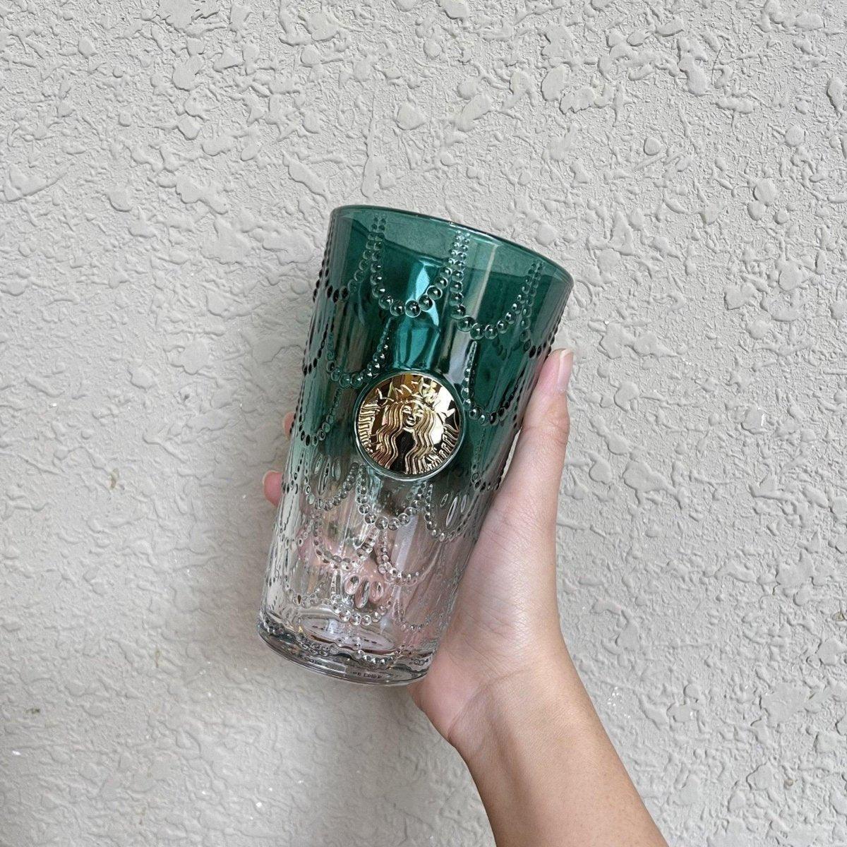 Starbucks Green Ombre Scale Glass Cup (Starbucks 50th Anniversary Edition) - Ann Ann Starbucks