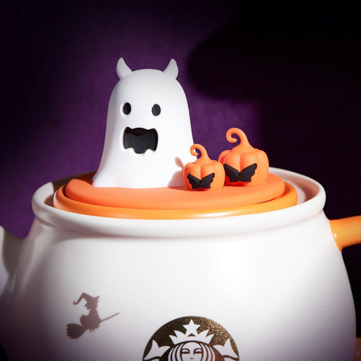 Starbucks Halloween Playful Ghost & Pumpkin Teapot and Glass Cup set - Ann Ann Starbucks