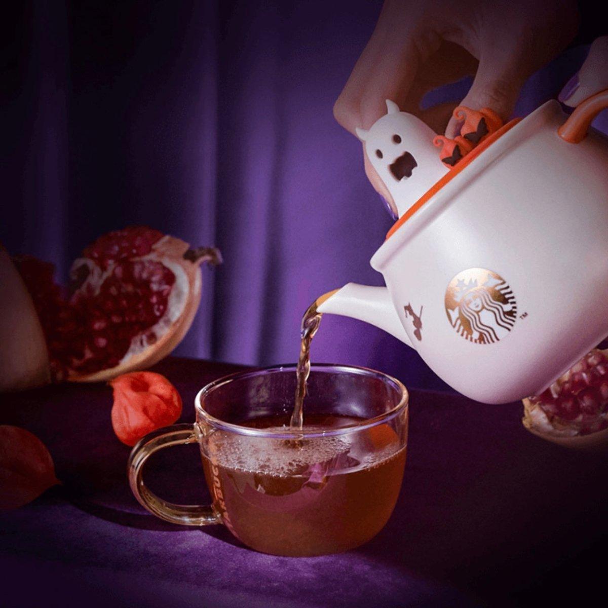 Starbucks Halloween Playful Ghost & Pumpkin Teapot and Glass Cup set - Ann Ann Starbucks