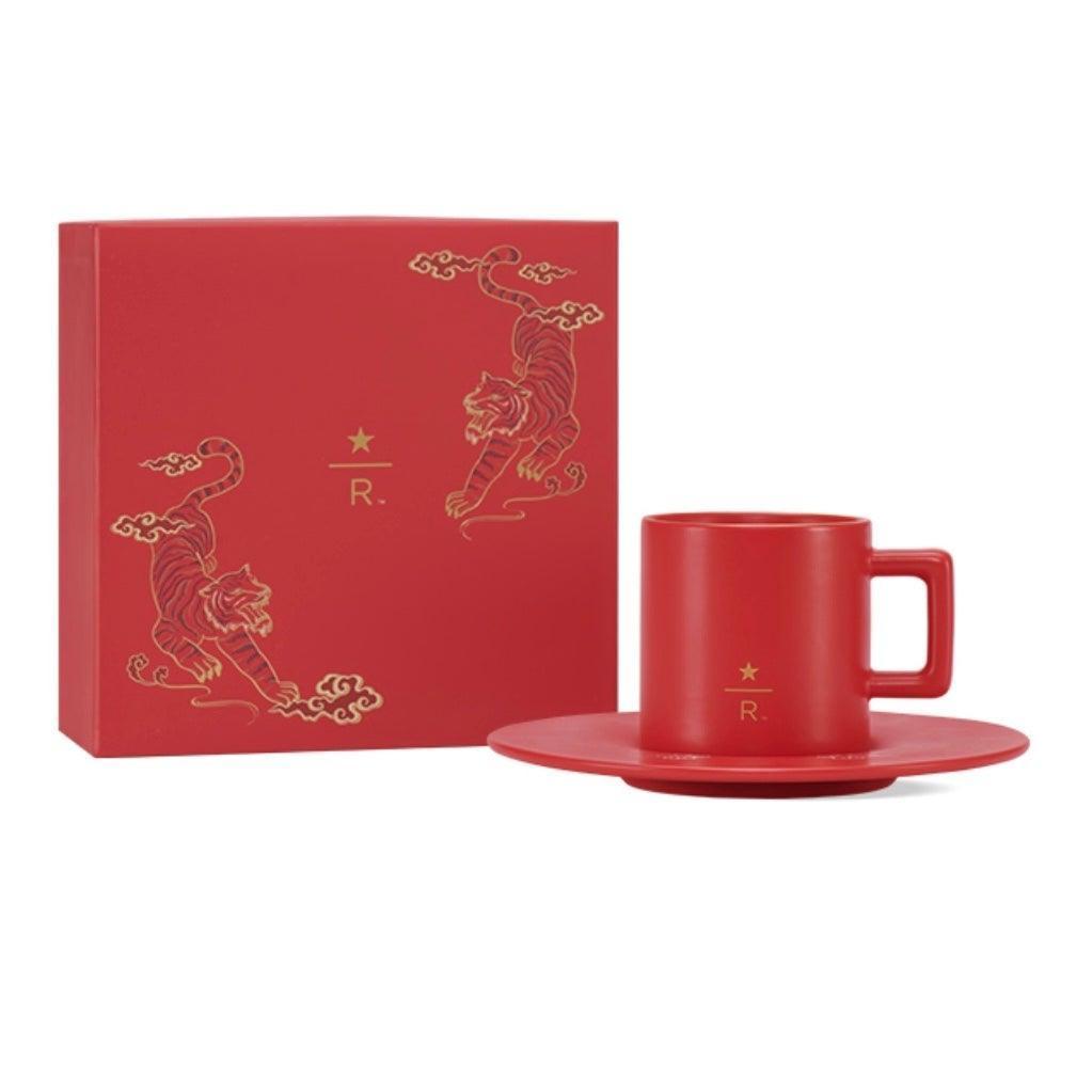 Starbucks Reserve Red Tiger Head Ceramic Mugs and Saucer with Exclusive Box 355ml/12oz - Ann Ann Starbucks