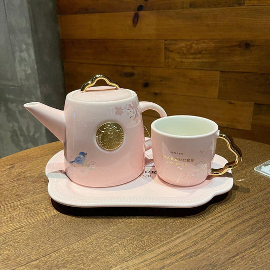 Starbucks Sakura Ceramic Kettle Tea Pot and Cup Set - Ann Ann Starbucks