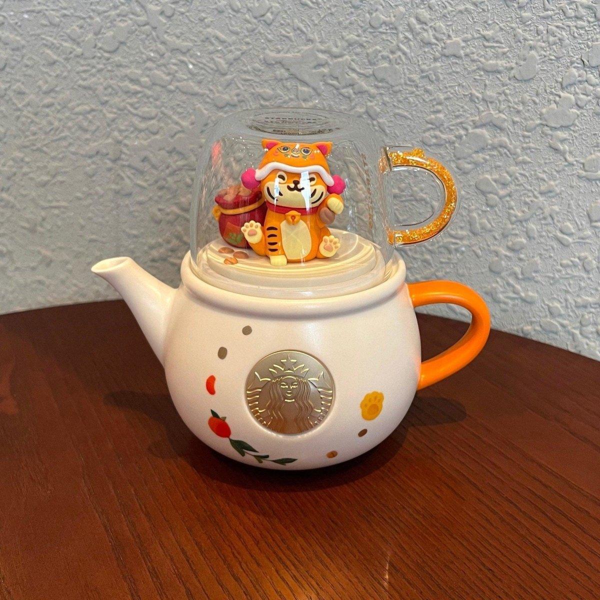 Starbucks Tiger Teapot and Cup with Glitter Handle - Ann Ann Starbucks