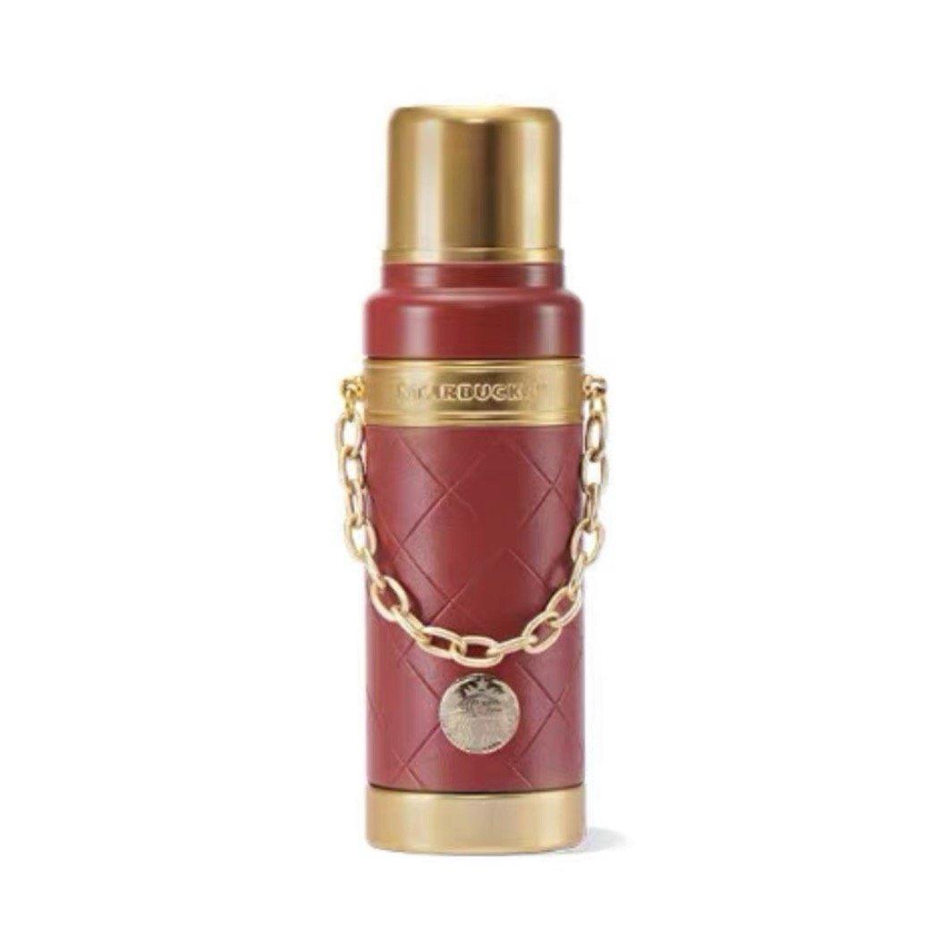 Starbucks Venti Red Stainless Insulated Bottle with Gold Chain - Ann Ann Starbucks