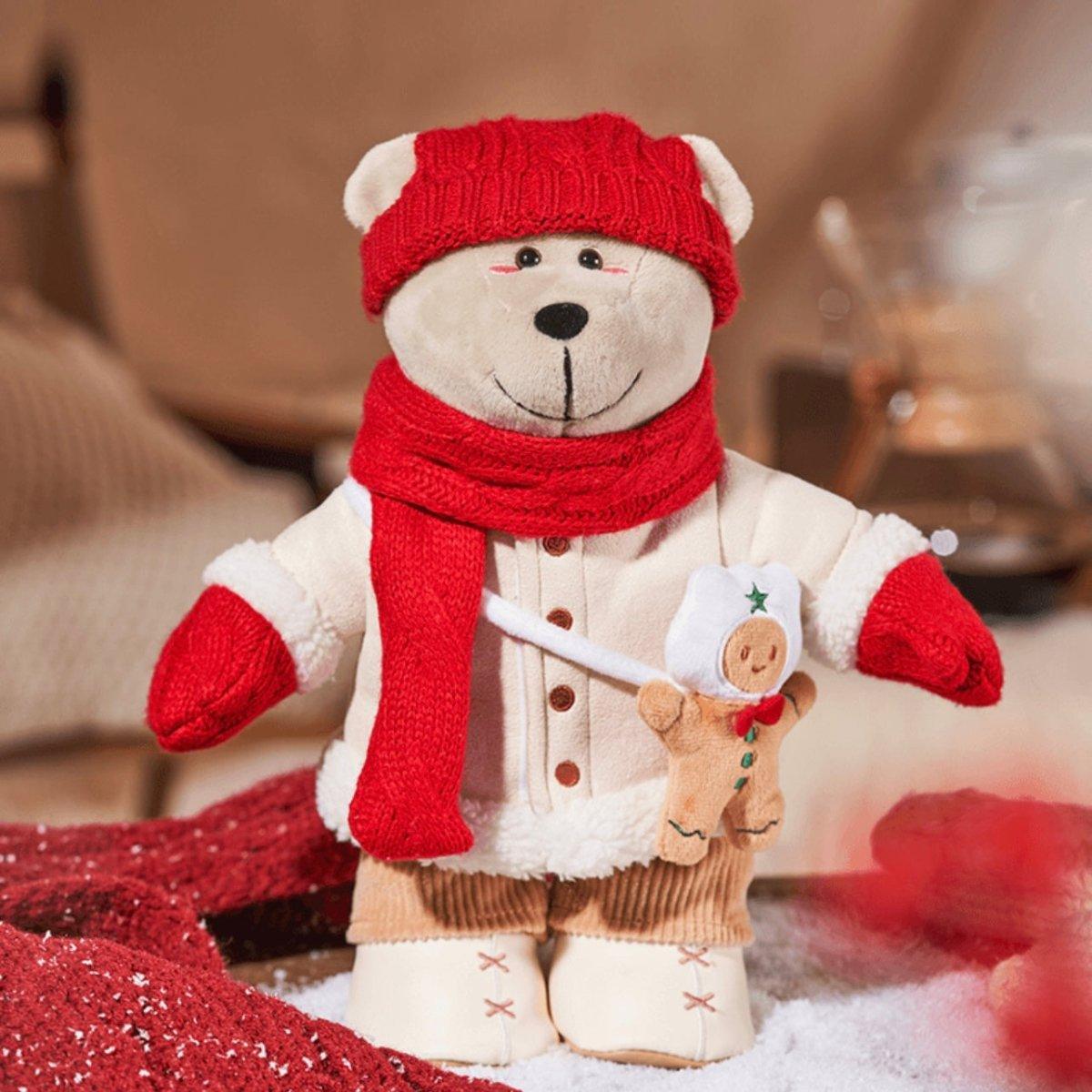 Starbucks Winter Fluffy Barista Bear - Ann Ann Starbucks