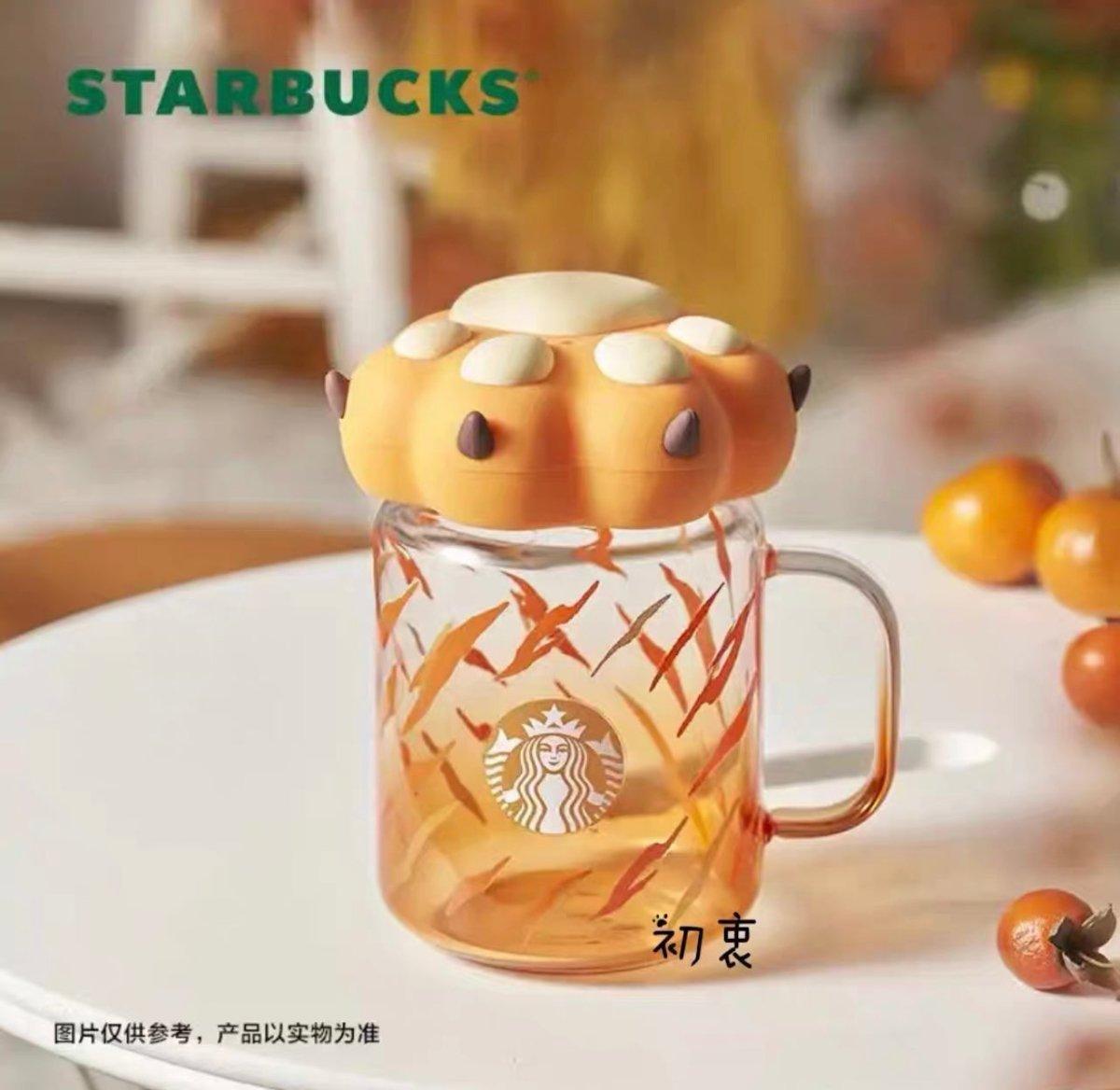 Tiger Stripes Mason Glass Cup with Paw Lid 525ml/17,75oz - Ann Ann Starbucks